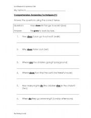 English worksheet: Answering Questions in the Correct Tense (1)