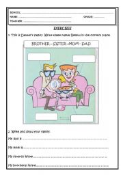 English Worksheet: My family