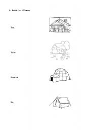English worksheet: Homes we live in