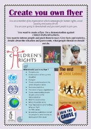 English Worksheet: Child Labour - Create your own flyer