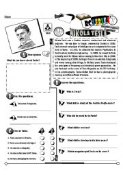 English Worksheet: RC Series Famous People Edition_22 Nikola Tesla (Fully Editable) 