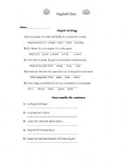 English worksheet: Simple Scramble 
