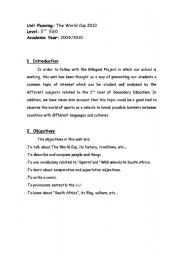 English worksheet: The World Cup