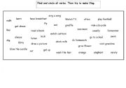 English worksheet: enjoy finding Verb and put them in Ving form