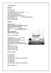 English Worksheet: Song: Call your name by Daughtry