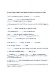 English Worksheet: TENSE