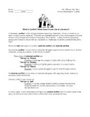 English Worksheet: Conflict in Literature
