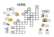 English Worksheet: Crossword about Verbs