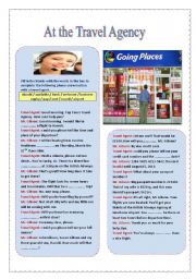 English Worksheet:  A phone conversation with a travel agent.