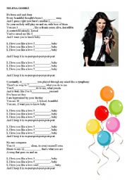 English Worksheet: Love Song by Selena Gomez