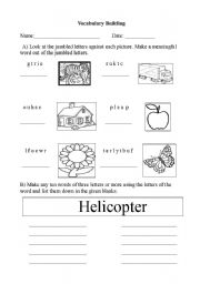 English Worksheet: Vocabulary Building