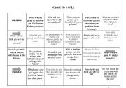 English Worksheet: will & going to boardgame