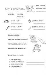 English Worksheet: Review for 2 graders