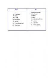English Worksheet: do and make collocations 