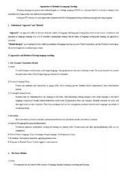 English Worksheet: Methods and approaches of teaching