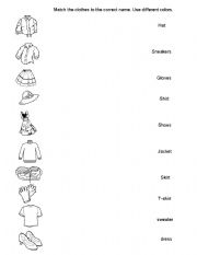 English Worksheet: Clothes