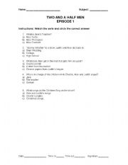 English worksheet: Twoa and a half men