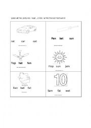 English Worksheet: Look at the pictures read 