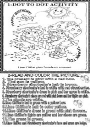 DOT TO DOT ACTIVITY / READ AND COLOR THE PICTURE
