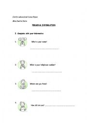 English worksheet: Personal Information 