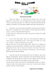 English Worksheet: end of term test 1st year sc.education