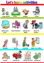 English Worksheet: lets learn activities:)
