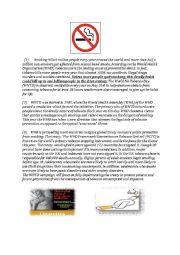 English Worksheet: The World No Tobacco Day