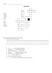 English worksheet: Criss Cross - Simple past tense