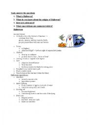 English worksheet: Halloween