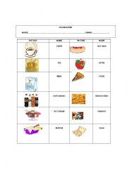 English worksheet: Food and drinks 