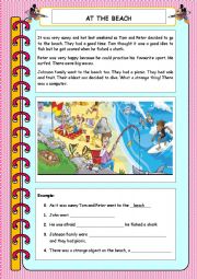 English Worksheet: movers part 5 elementary reading At the beach