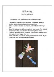 English worksheet: Following Instructions