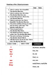English Worksheet: Object pronouns (goes with my power point)
