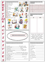 English Worksheet: Free Time Vocabulary Exercises