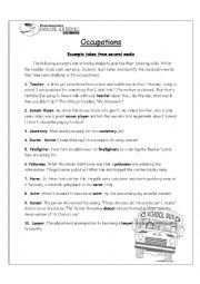 English worksheet: Occupations (Listening Exercise)