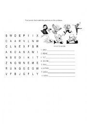English Worksheet: verb puzzle