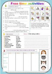 Free time activities (in three pages)+pictures