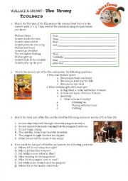 English Worksheet: wallace and gromit simple past