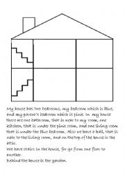 English Worksheet: my house