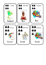 Countries and Nationalities Card Game 7 Thailand Greece