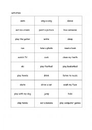 English worksheet: Pantomime exercise