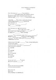 English Worksheet: Every teardrop is a waterfall - music to complet