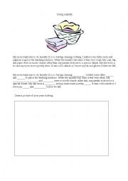 English worksheet: Laudry Cloze Sheet