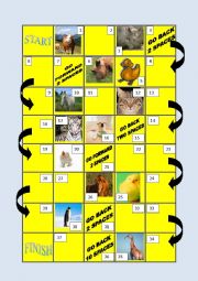 English Worksheet:  Animals Boardgame
