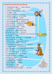 Adjectives followed by prepositions (key included)