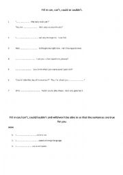 English worksheet: Modal Verb Worksheet