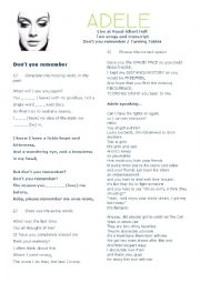 English Worksheet: Adele Live at Royal Alber Hall 