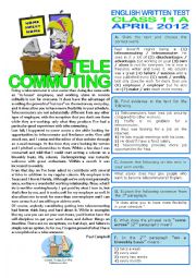 TELECOMMUTING (TEST - 11th grade) key included