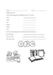 English Worksheet: Alphabetical Order Quiz