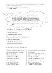 English Worksheet: quiz for grade6th